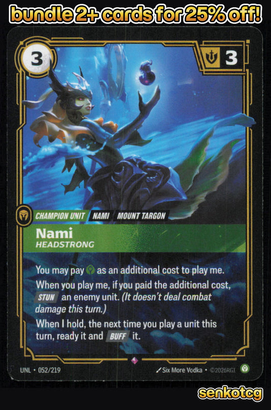 🎴 Nami - Headstrong 052/219 Rare Foil Unleashed NM