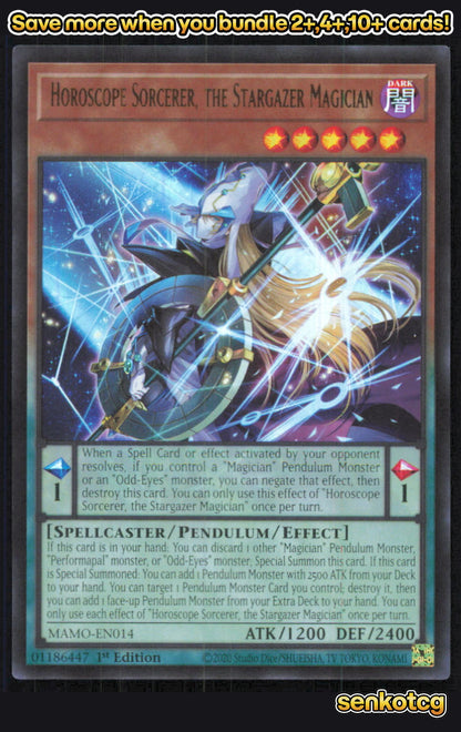 🎴 Horoscope Sorcerer, the Stargazer Magician MAMO-EN014 Ultra Rare
