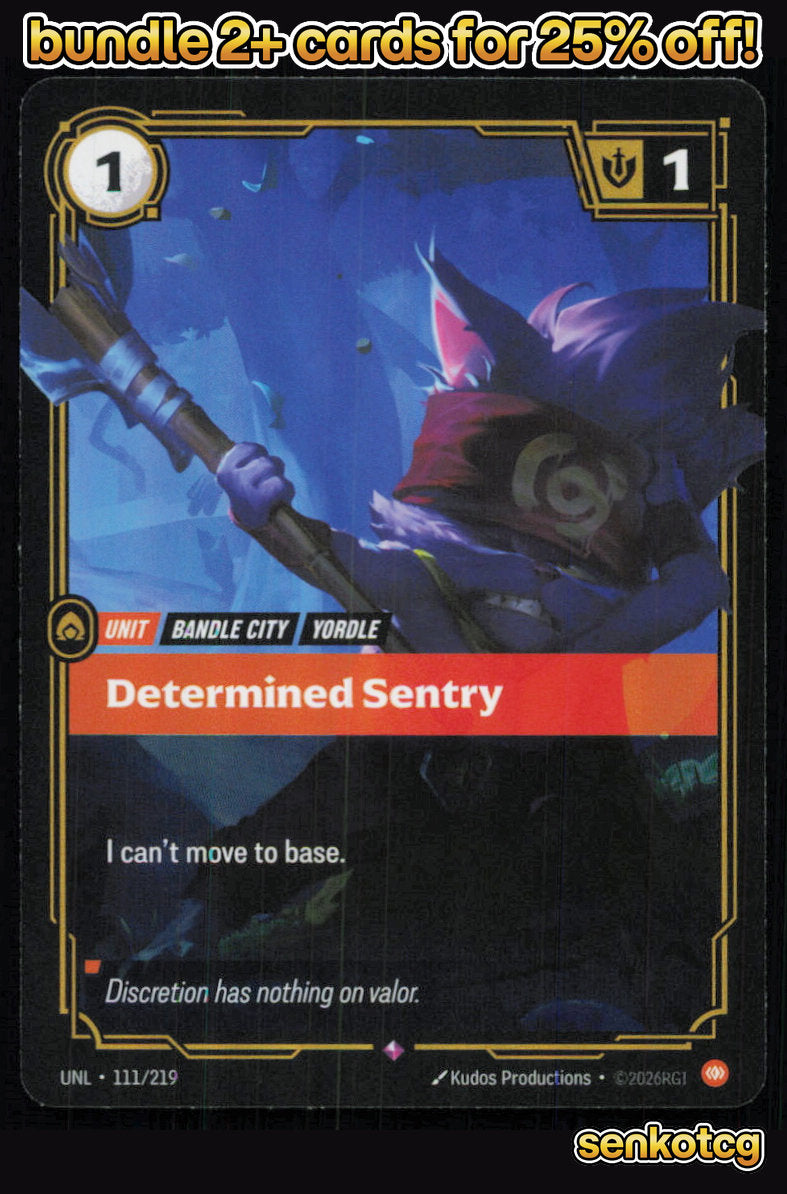 🎴 Determined Sentry 111/219 Rare Foil Unleashed NM