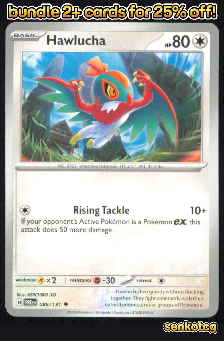 🎴 Hawlucha 089/131 Uncommon Prismatic Evolutions NM 🎨 ITO