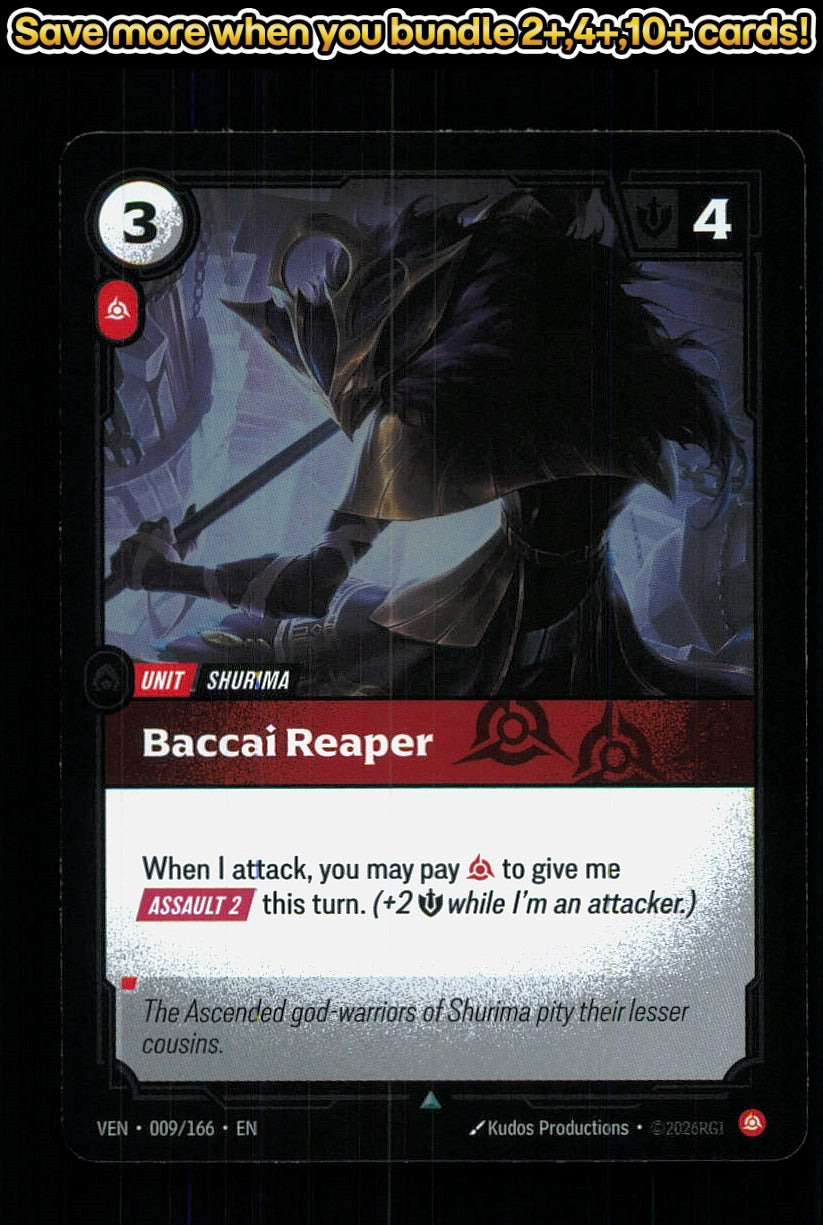 🎴 Baccai Reaper 009/166 Uncommon Foil Vendetta NM 🎨 Productions