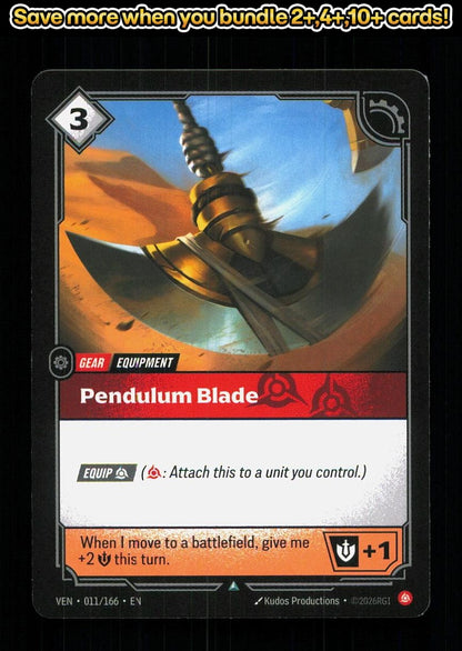 🎴 Pendulum Blade 011/166 Uncommon Vendetta NM 🎨 Productions