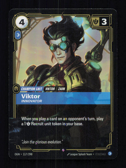 🎴 Viktor Innovator 117/298 Rare Foil OGN Origins NM