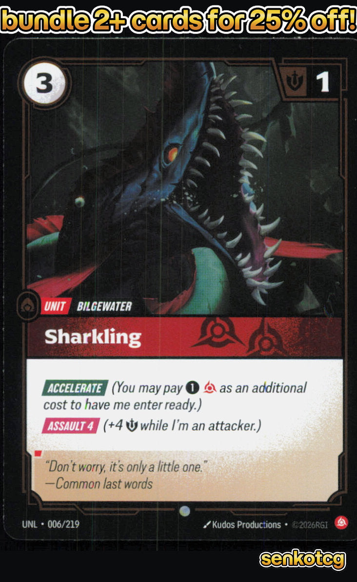 🎴 Sharkling 006/219 Common Foil Unleashed NM
