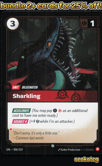 🎴 Sharkling 006/219 Common Foil Unleashed NM