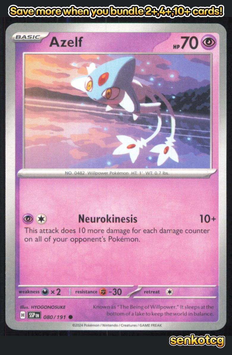 🎴 Azelf 080/191 Common Surging Sparks NM 🎨 HYOGONOSUKE