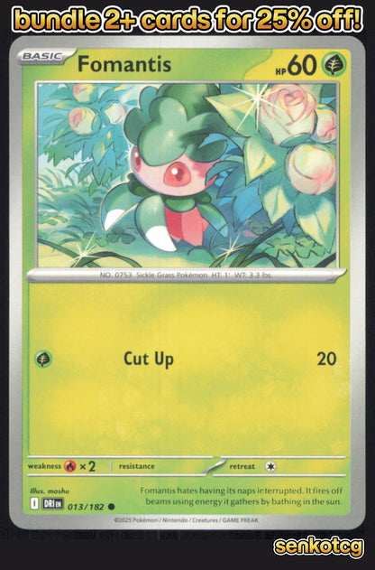 🎴 Fomantis 013/182 Common Destined Rivals NM