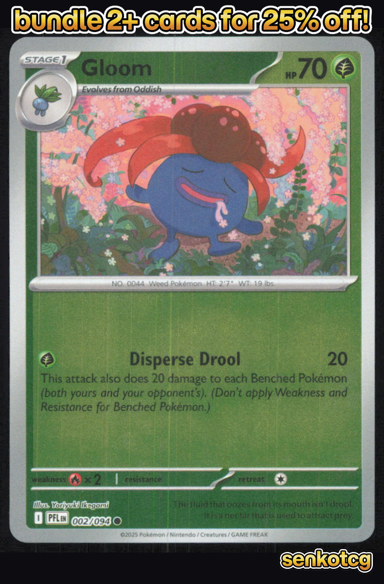 🎴 Gloom 002/094 Common Reverse Holo Phantasmal Flames NM