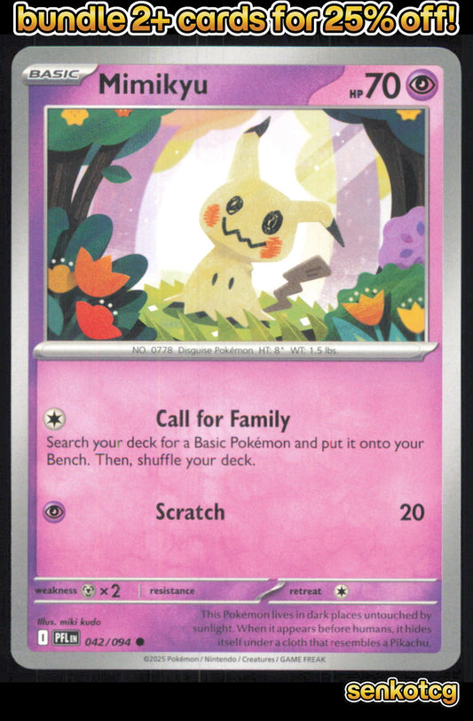 🎴 Mimikyu 042/094 Common Phantasmal Flames NM