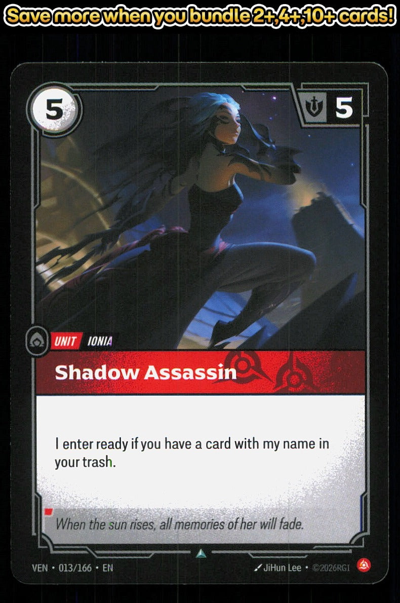 🎴 Shadow Assassin 013/166 Uncommon Vendetta NM 🎨 Lee