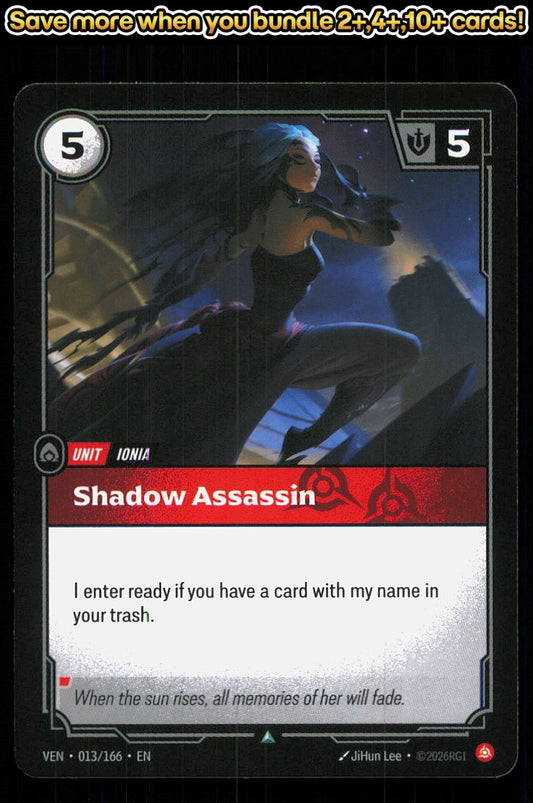 🎴 Shadow Assassin 013/166 Uncommon Vendetta NM 🎨 Lee