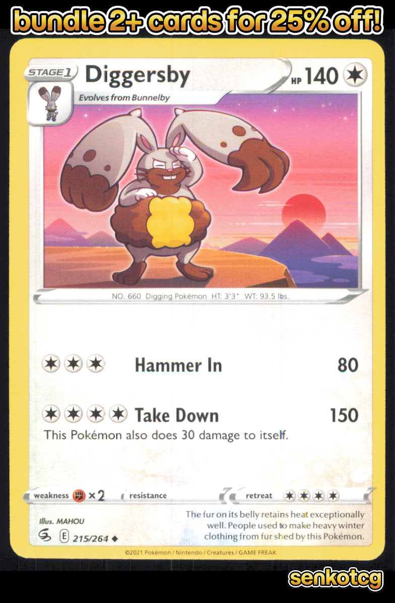 🎴 Diggersby 215/264 Uncommon Fusion Strike NM