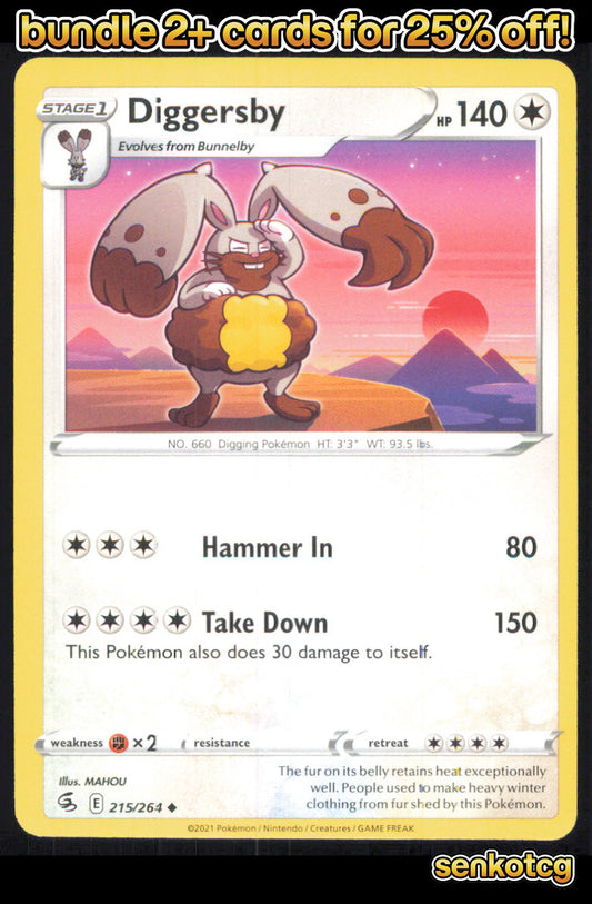 🎴 Diggersby 215/264 Uncommon Fusion Strike NM