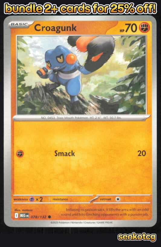 🎴 Croagunk 078/132 Common Mega Evolution NM