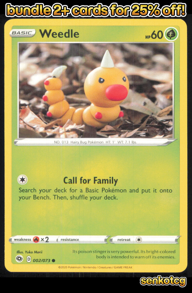 🎴 Weedle 002/073 Common Champion's Path NM