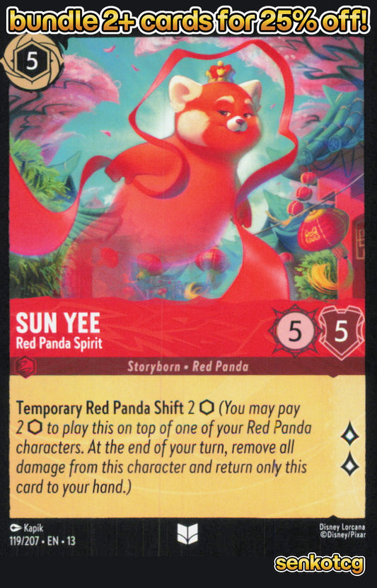 🎴 Sun Yee - Red Panda Spirit 119/204 Uncommon Attack of the Vine! NM