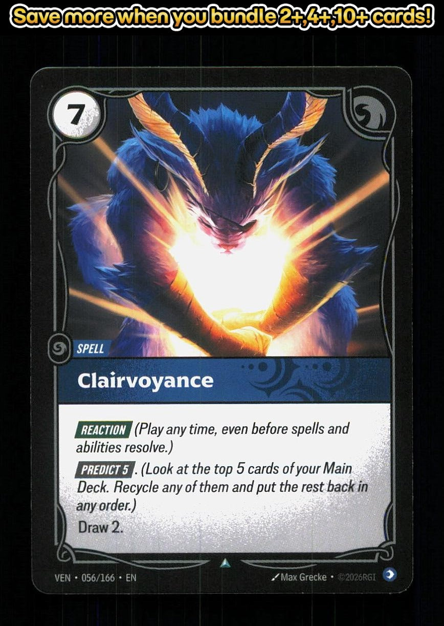 🎴 Clairvoyance 056/166 Uncommon Vendetta NM 🎨 Grecke