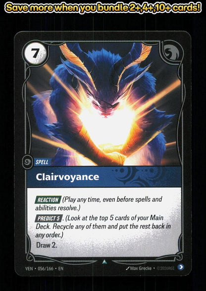 🎴 Clairvoyance 056/166 Uncommon Vendetta NM 🎨 Grecke