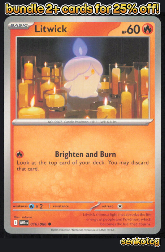 🎴 Litwick 016/086 Common White Flare NM