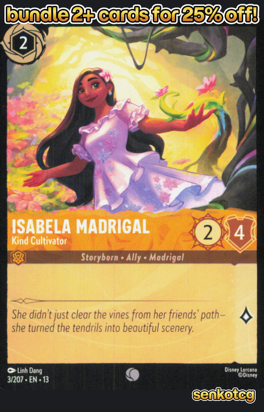 🎴 Isabela Madrigal - Kind Cultivator 3/204 Common Attack of the Vine! NM