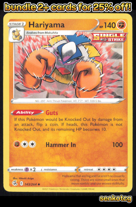 🎴 Hariyama 143/264 Uncommon Fusion Strike NM
