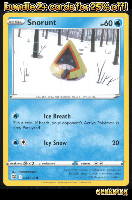 🎴 Snorunt 034/172 Common Brilliant Stars NM