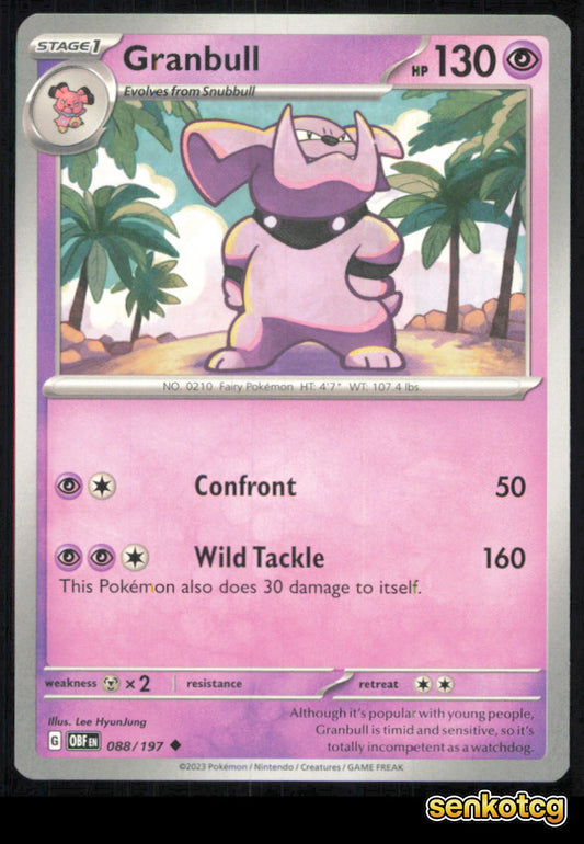 🎴 Granbull 088/197 Uncommon Obsidian Flames NM