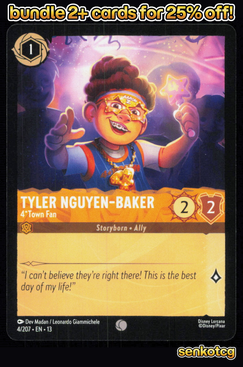 🎴 Tyler Nguyen-Baker - 4*Town Fan 4/204 Common Attack of the Vine! NM