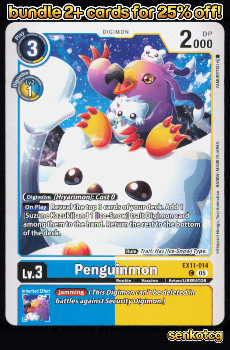 🎴 Penguinmon EX11-014 C Common Dawn of Liberator NM