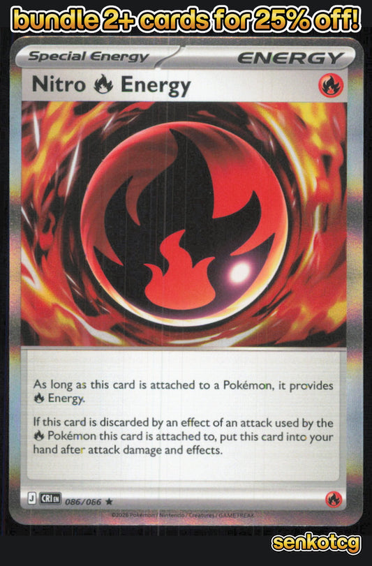 🎴 Nitro R Energy 086/086 Rare Holo Chaos Rising NM 🎨