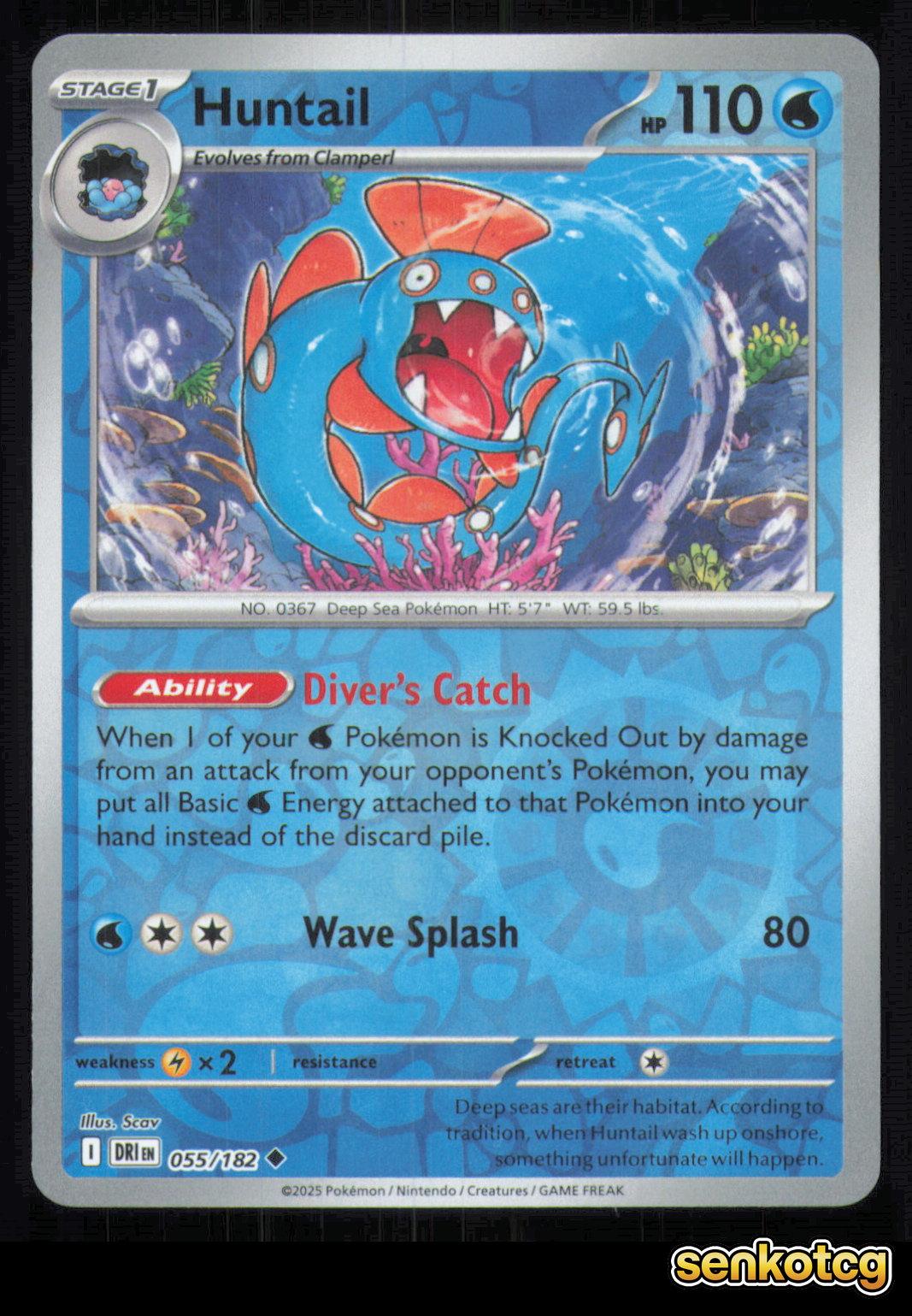🎴 Huntail 055/182 Reverse Holo Destined Rivals NM 🎨 Scav