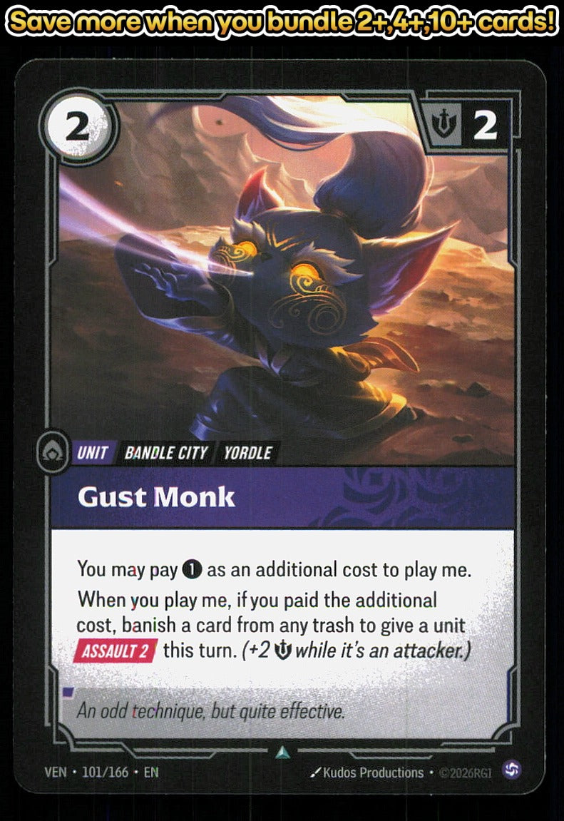 🎴 Gust Monk 101/166 Uncommon Vendetta NM 🎨 Productions
