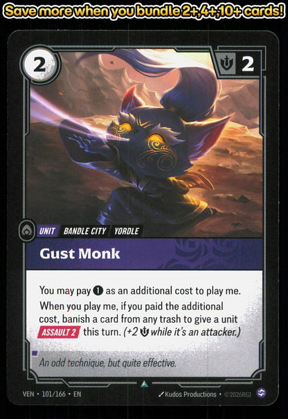 🎴 Gust Monk 101/166 Uncommon Vendetta NM 🎨 Productions