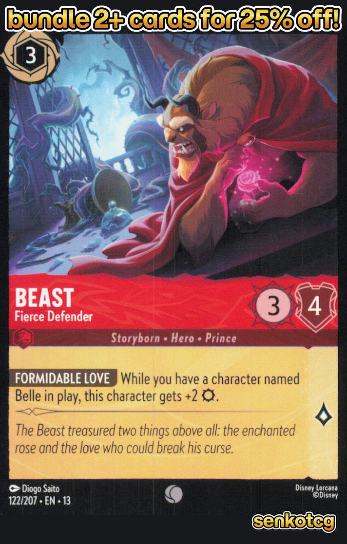 🎴 Beast - Fierce Defender 122/204 Common Attack of the Vine! NM