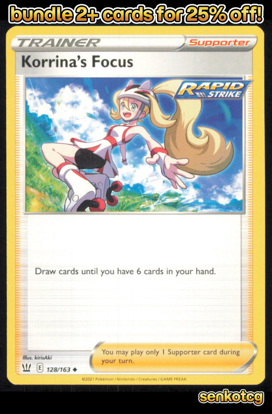 🎴 Korrina's Focus 128/163 Uncommon Battle Styles NM