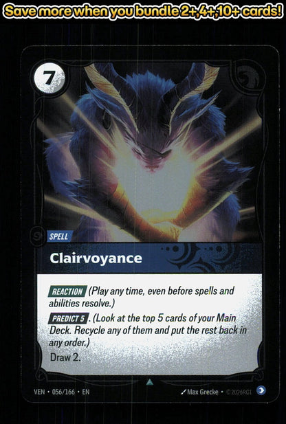 🎴 Clairvoyance 056/166 Uncommon Foil Vendetta NM 🎨 Grecke