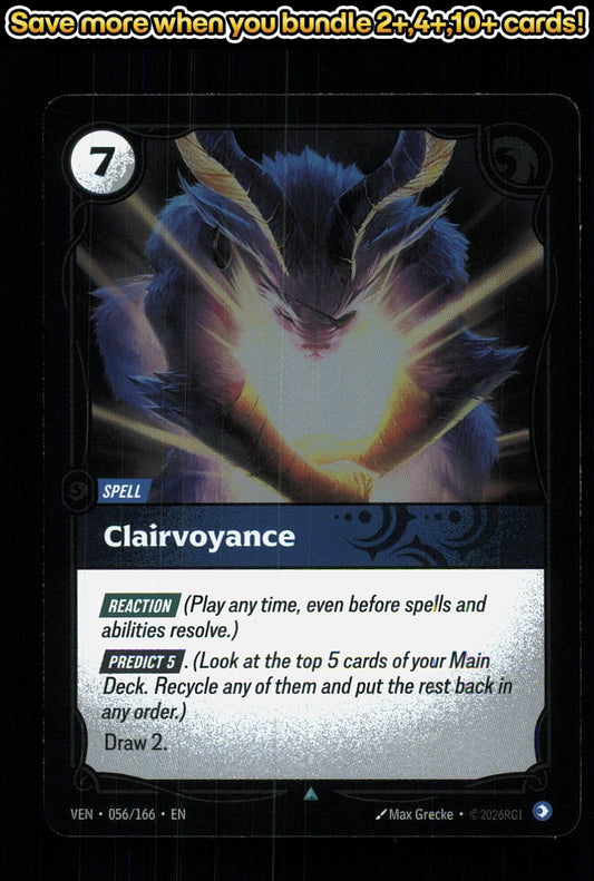 🎴 Clairvoyance 056/166 Uncommon Foil Vendetta NM 🎨 Grecke