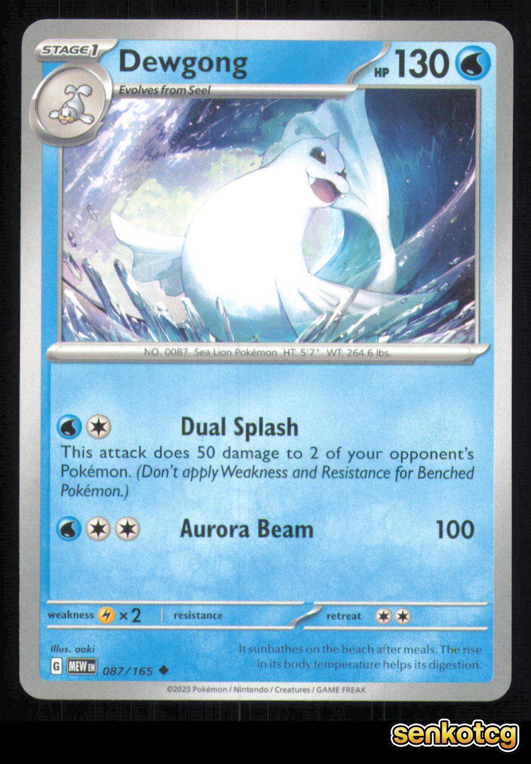 🎴 Dewgong 087/165 151 NM 🎨 aoki
