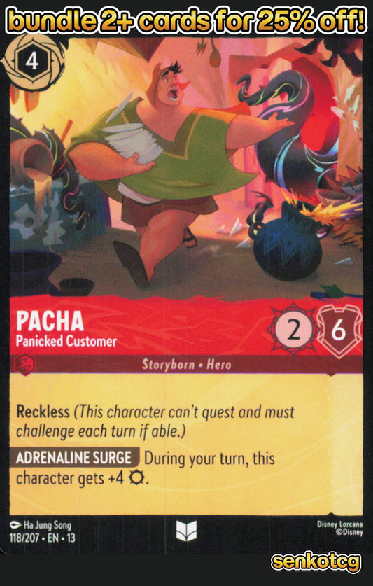 🎴 Pacha - Panicked Customer 118/204 Uncommon Attack of the Vine! NM
