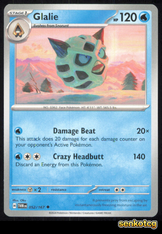 🎴 Glalie 052/167 Uncommon Twilight Masquerade NM