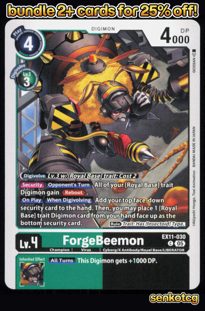 🎴 ForgeBeemon EX11-030 C Common Dawn of Liberator NM