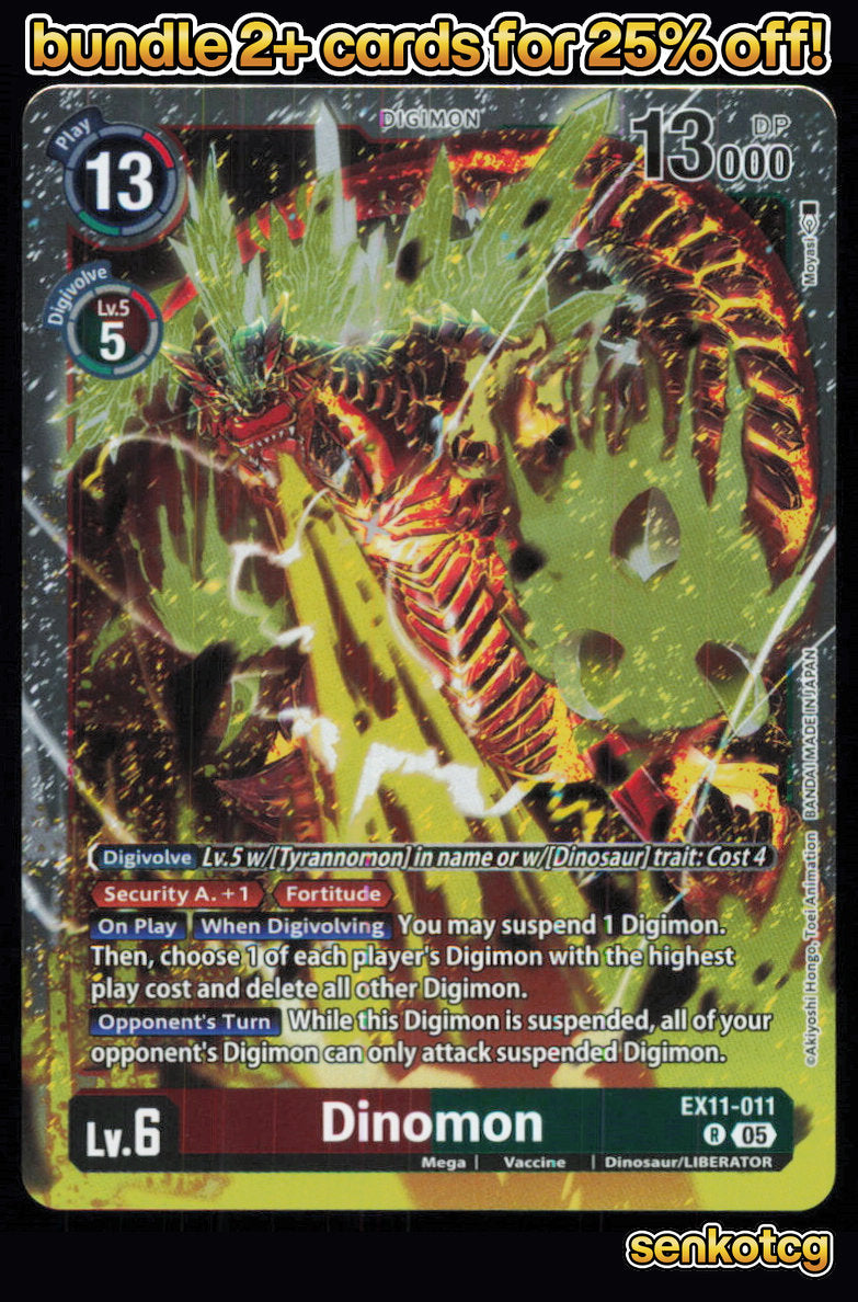 🎴 Dinomon EX11-011 R Rare Foil Dawn of Liberator NM