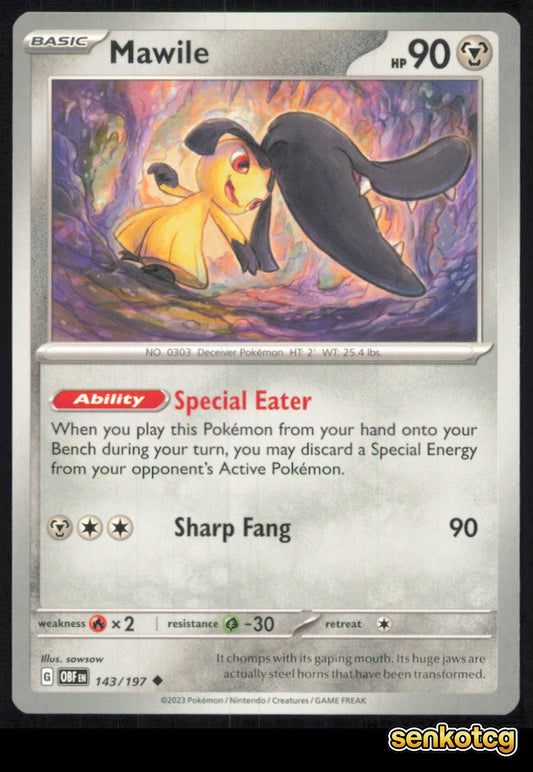 🎴 Mawile 143/197 Uncommon Obsidian Flames NM