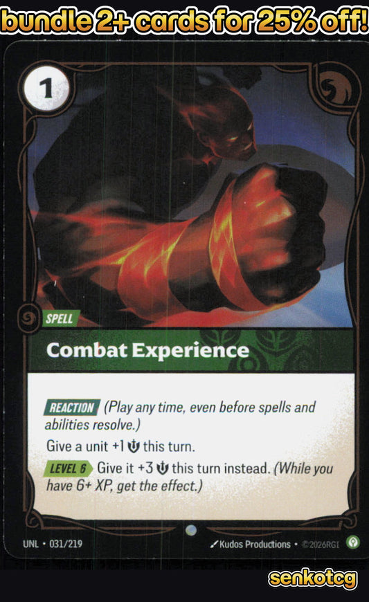 🎴 Combat Experience 031/219 Common Foil Unleashed NM