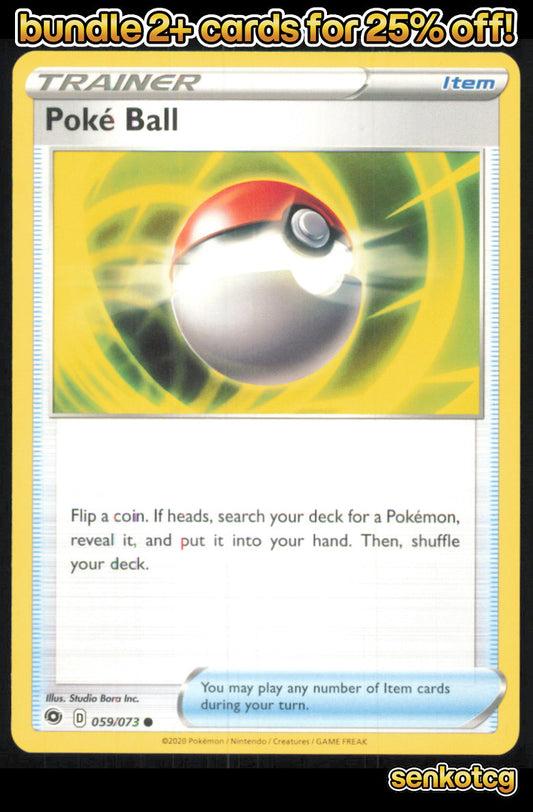 🎴 Poke Ball 059/073 Common Champion's Path NM