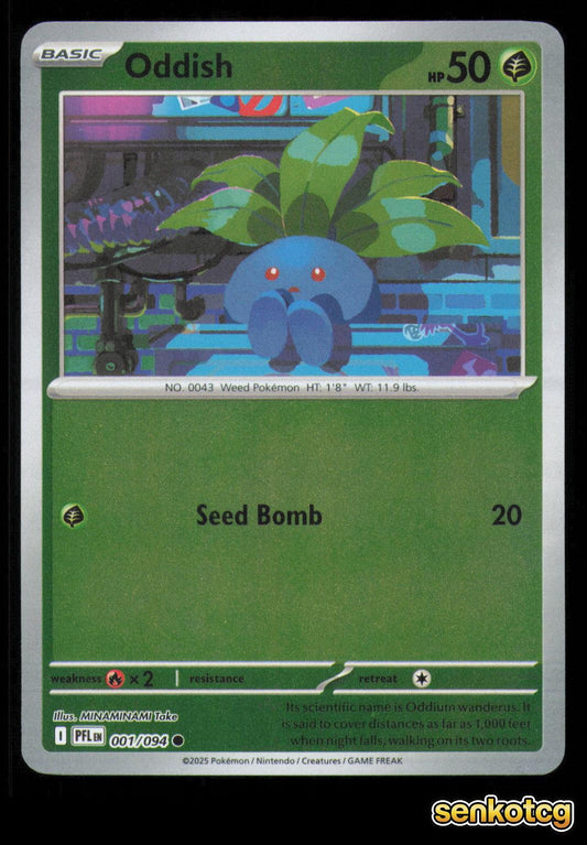 🎴 Oddish 001/094 Reverse Holo Phantasmal Flames NM 🎨 Take