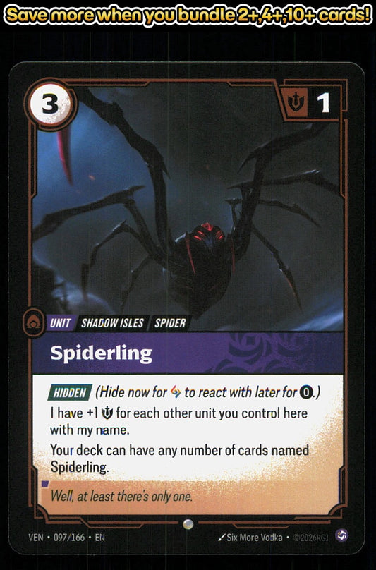 🎴 Spiderling 097/166 Common Vendetta NM 🎨 Vodka