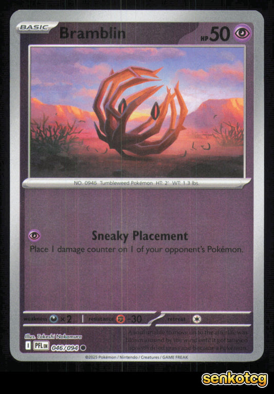 🎴 Bramblin 046/094 Reverse Holo Phantasmal Flames NM 🎨 Nakamura