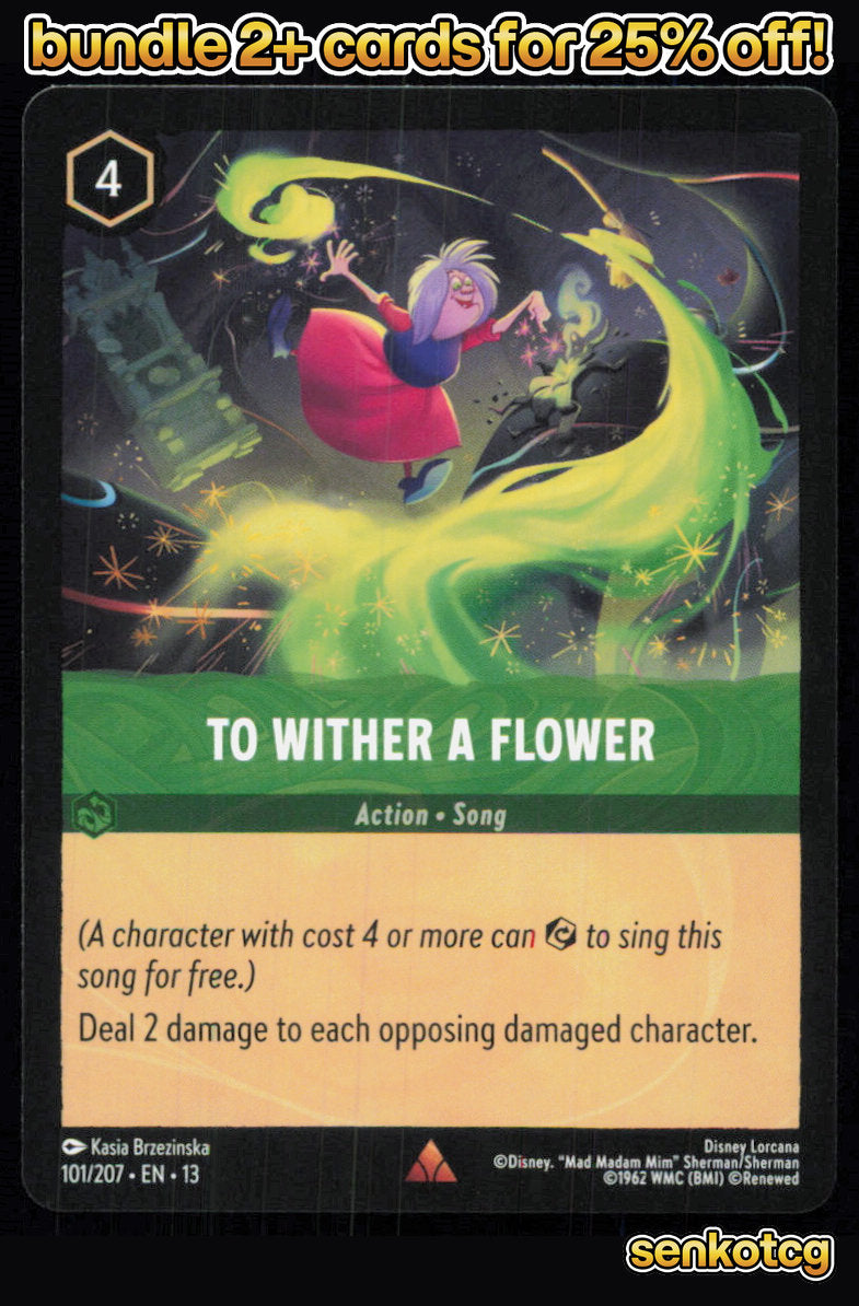 🎴 To Wither a Flower 101/204 Rare Attack of the Vine! NM
