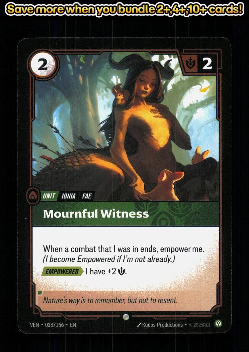 🎴 Mournful Witness 028/166 Common Vendetta NM 🎨 Productions